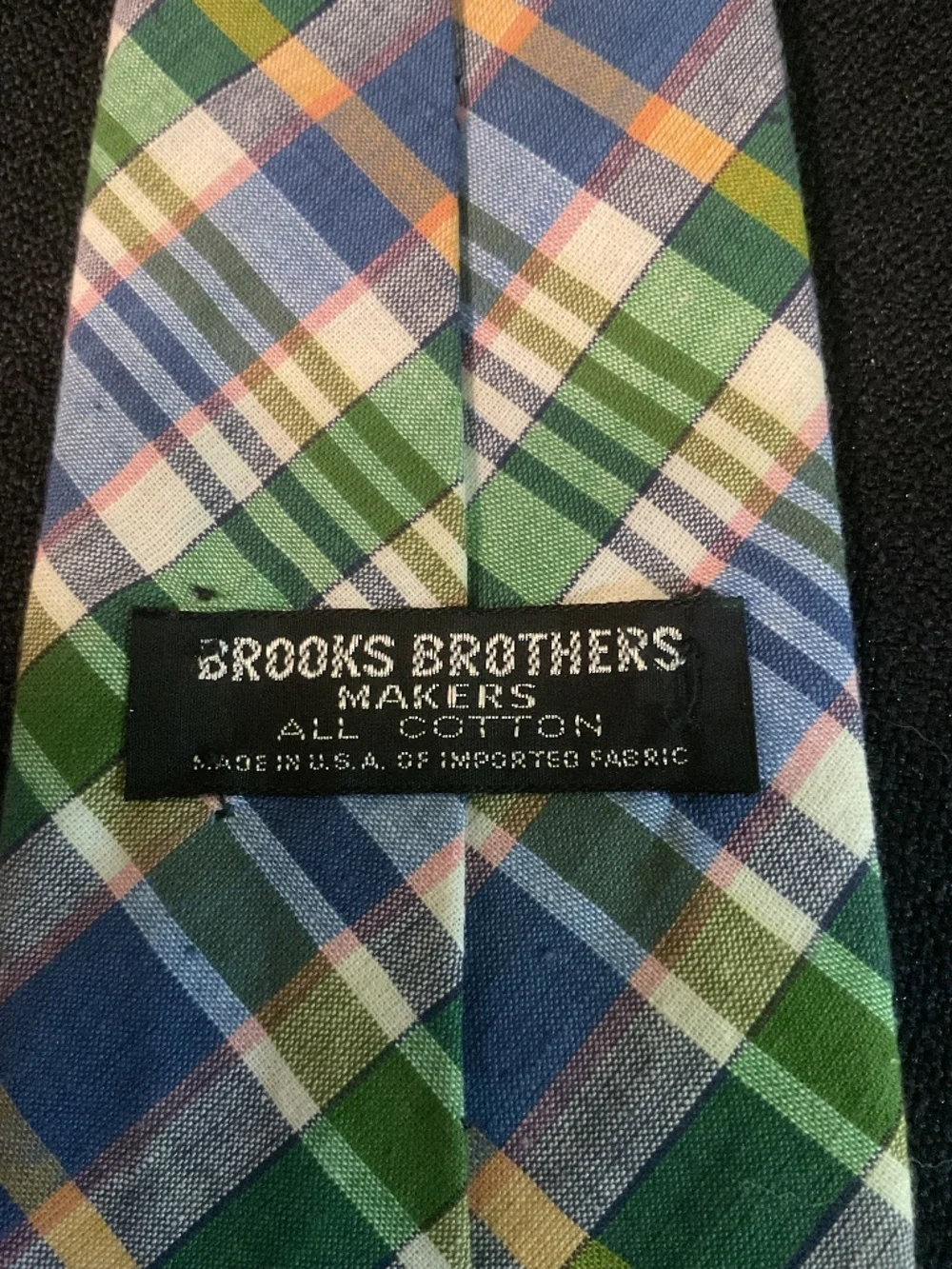 VTG Brooks Brothers 100% Cotton Madras Tie